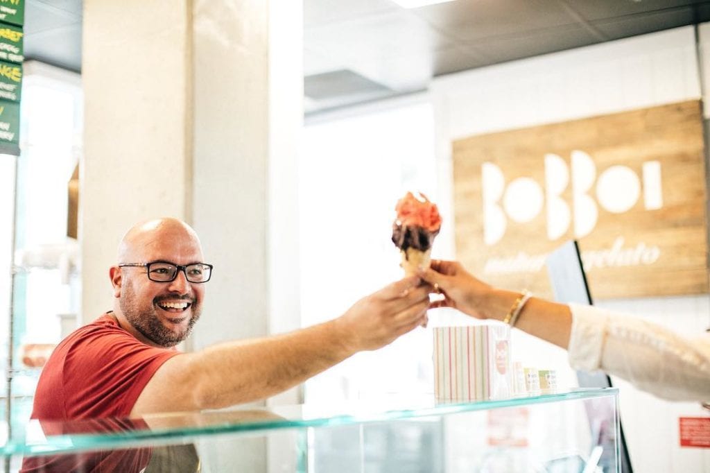 Photo of Bobboi gelato hand off