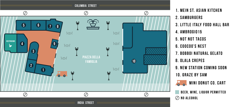 Little Italy Food Hall Map
