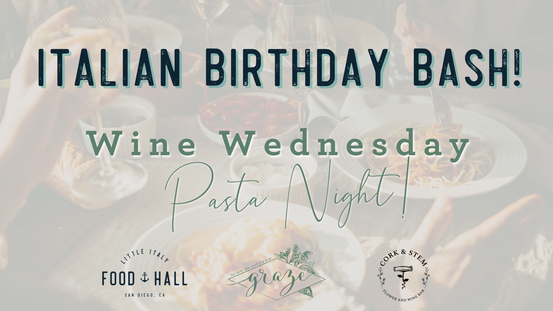 Food Hall birthday and wine wednesday pasta night